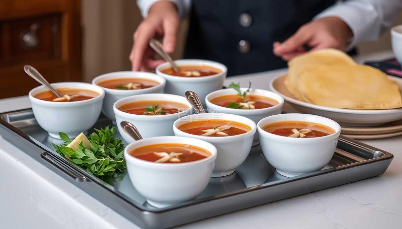 餐飲服務的精髓 托盤中的湯與細節(jié)之美